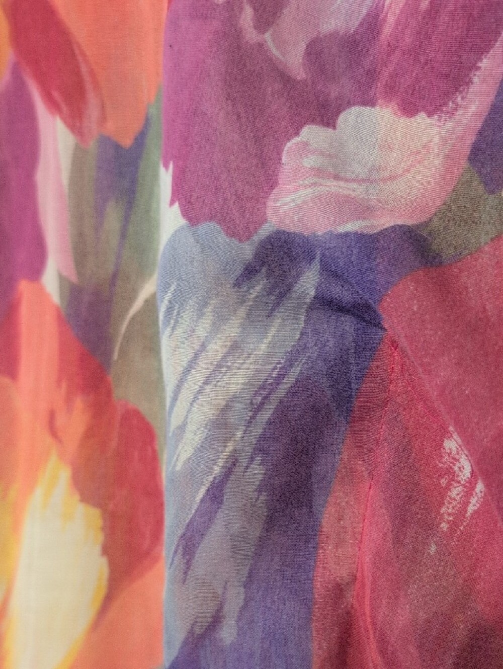 Vintage Ruth Norman New York Watercolor Tulip Kaftan - Picture 8 of 9